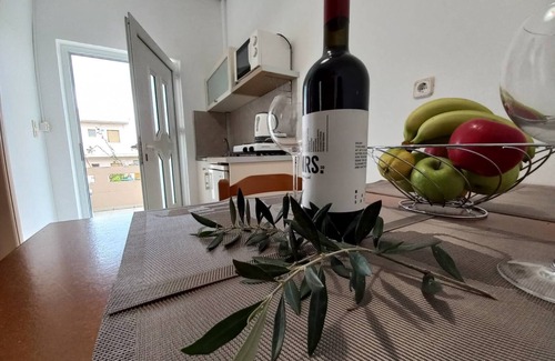 Agia Apartment | Litinas Apartment 8 with balcony in front of the pool