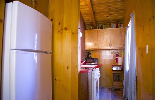 Big Bear City House | Little Red Box - Charming Mountain Getaway with Hot Tub, 5 Min to Big Bear Lake