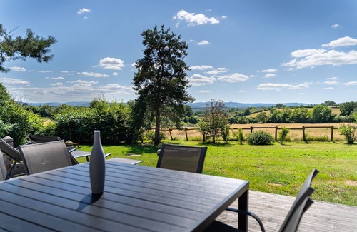 Brazey-en-Morvan Ski Chalet | Lodge Erable SPA Panoramic sauna view of the Morvan mountains peaceful setting