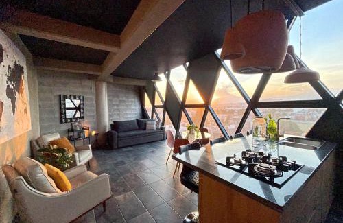 Cholula Apartment | Loft industrial vista a los volcanes