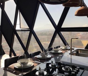 Cholula Apartment | Loft industrial vista a los volcanes
