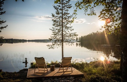 Jormua Ski Chalet | Log cabin 120m2 - Finnish Lapland - Lakeside and forest.