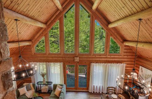 Labelle Ski Chalet | Log Cabin Hot tub near Tremblant