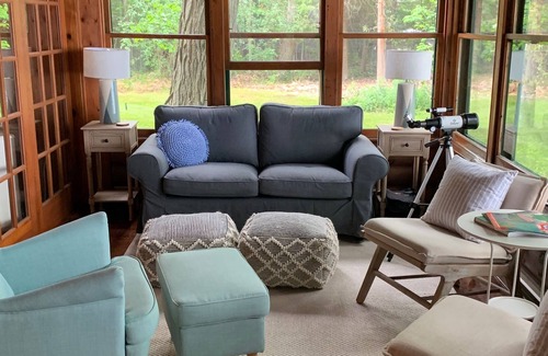 Northport Cottage | Log Cottage with Sandy Beach; Acre Lot; 1 Mile to Downtown NP