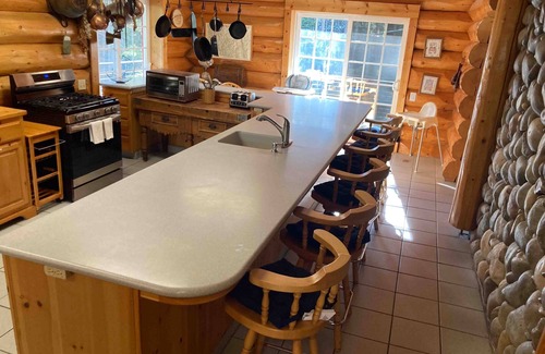 Big Creek House | Log-style home with spacious deck, close to China Peak Mountain