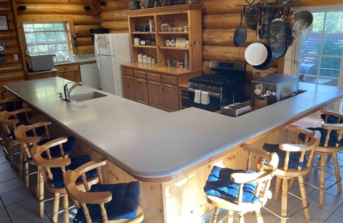 Big Creek House | Log-style home with spacious deck, close to China Peak Mountain