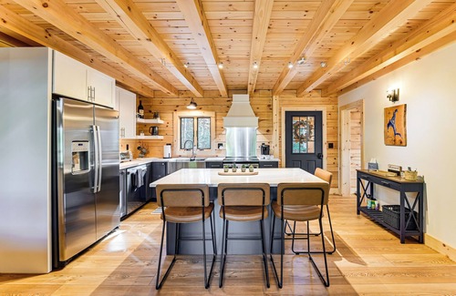 Chester Shores Cabin | Loon Lake View: Newly Built Log Cabin w/Fire Pit!