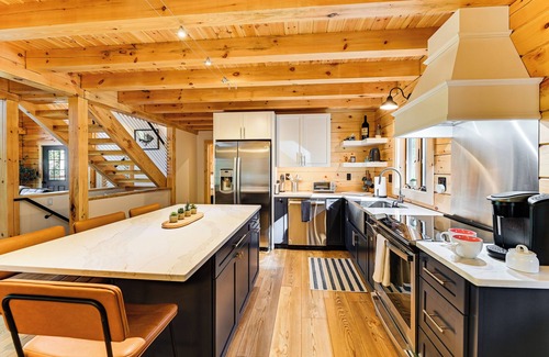 Chester Shores Cabin | Loon Lake View: Newly Built Log Cabin w/Fire Pit!
