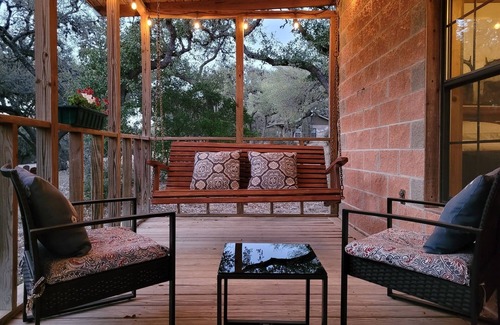Leakey Cabin | Lost Maples' Red Rooster House