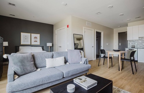 East Cambridge Apartment | Lovely Kendall Square Studio w/Gym, W/D & Roof, nr MIT, by Blueground