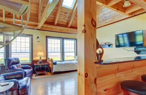 Lubec House | Lovely Oceanfront Home with Lighthouse View, Private Hot Tub, and Beach Access
