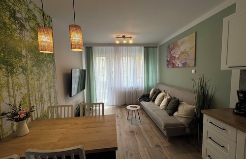 Lebork Apartment | Lovingly furnished vacation apartment with balcony in a central location by the park