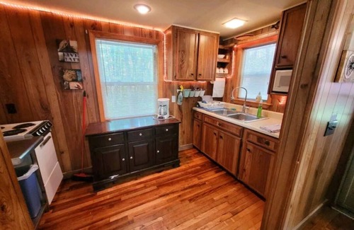 Harrison Cabin | Lucky Bear Lodge. Secluded Cabin in the Woods, Beach access. Pet friendly