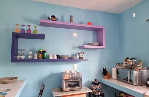 Colonia Andres Apartment | Luna - Alexa art loft w extras - bicycles & snorkel gear. shared pool & grill