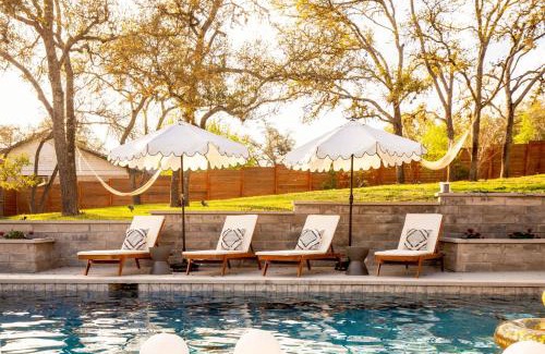 West Oak Hill House | Lux 5BR gem with Heated Pool, SPA, and Outdoor Movie Theater