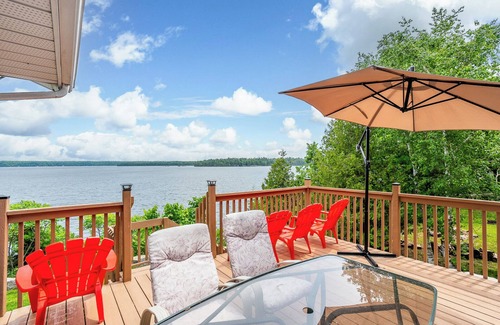 Head Lake Cottage | Luxe Lakefront 4-Season Escape on Head Lake- Hot Tub, Sauna, Trails & Epic Dock!
