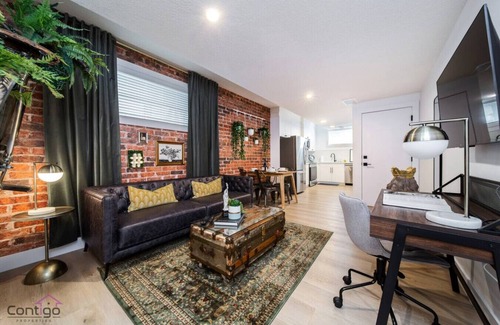 West Edmonton Condo | Luxe NY Style Suite Near DT and WEM King Bed