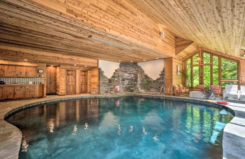 Plymouth House | Luxe Plymouth Chalet with Indoor Pool and 3 Decks!