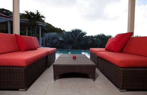 Lurin Villa | Luxe Wine Red Villa with Panoramic Sea Views