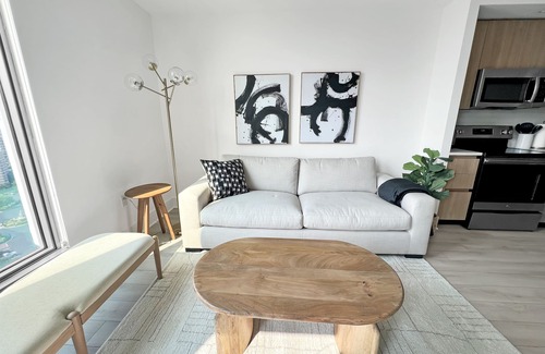 McLean Apartment | Luxi Natural Oak + Beige 2BR In Tysons Boro Area w Amenities + Mall/Pool/Gym