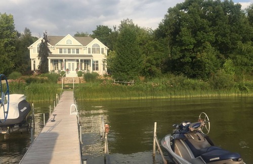 Manitou Beach-Devils Lake House | Luxury Lakefront Home On Sandy Beautiful Sparkling Round Lake