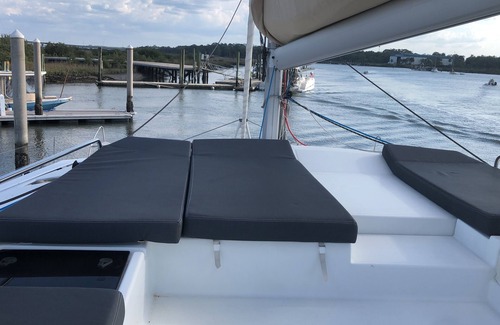 Lubbers Quarters Cay Boat Rental | Luxurious Foutaine Pajot Saba 50 Catamaran. Six cabin, six bathroom layout.