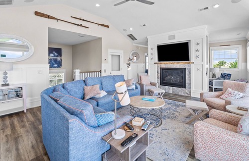 Carolina Dunes House | Luxurious home steps from beach with pool, hot tub, game room & fireplace