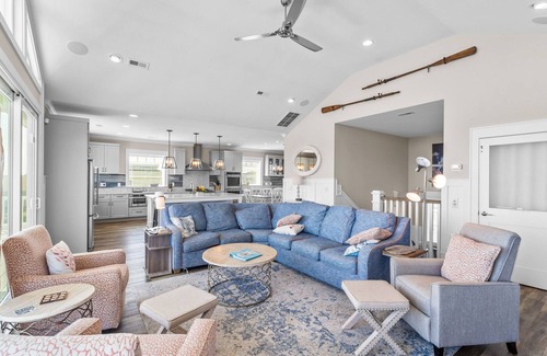 Carolina Dunes House | Luxurious home steps from beach with pool, hot tub, game room & fireplace