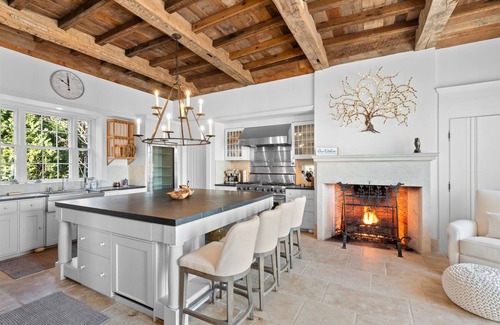 Camden House | Luxurious Rockport Harbor Oceanfront Home With Private Sandy Beach and Dock