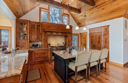 Chestnut Springs Ski Chalet | Luxurious ski chalet w/fireplaces, decks, views, gourmet kitchen + and hot tub!