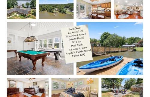 Fort Lawn House | Luxury 4-Acre Lakefront Getaway-Hot Tub, Private Dock, Paddleboards, Pool Table & Karaoke!