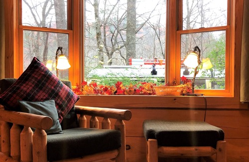 Robbinsville Cabin | Luxury 4BR Log Cabin, Private Mountain Acreage, Dog+Biker Friendly, Hot Tub WiFi