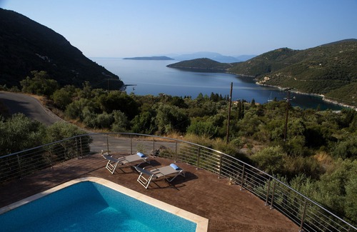 Mikros Gialos Villa | Luxury 6 bedroom villa with stunning view of Ionian sea in Mikros Gialos
