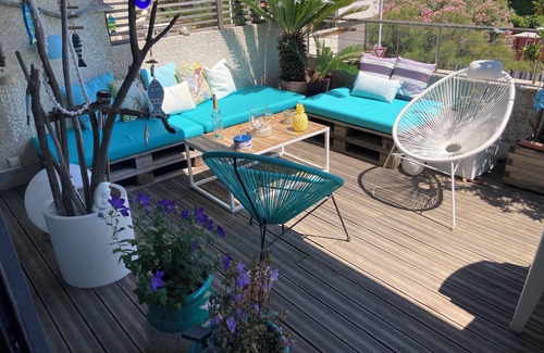Carnon-Plage Apartment | Luxury apartment with large terrace and sea view
