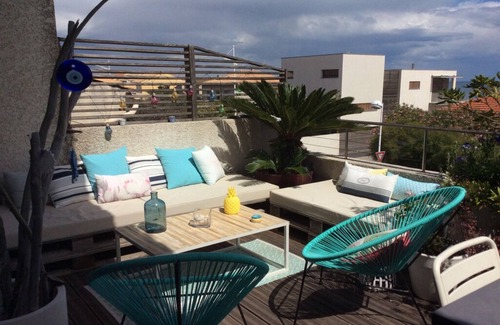 Carnon-Plage Apartment | Luxury apartment with large terrace and sea view