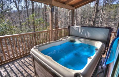 Helen House | Luxury Cabin Sleeps 8 with creekside fire pit near Helen GA