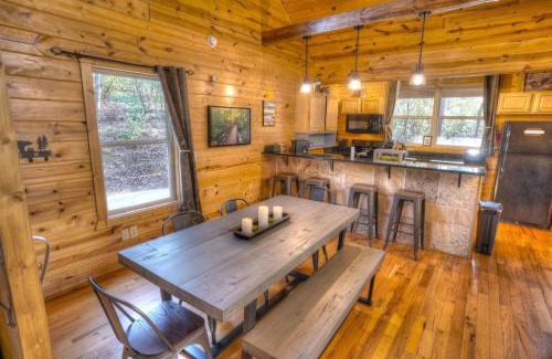 Helen House | Luxury Cabin Sleeps 8 with creekside fire pit near Helen GA