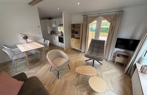 Sevenum Ski Chalet | Luxury chalet on 5-star campsite with spacious veranda