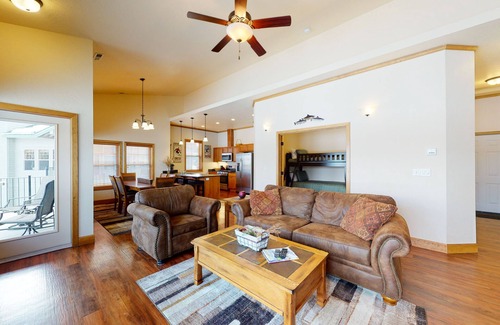Dover Bay Condo | Luxury condo with private deck, pond views, fast WiFi, boat launch & more
