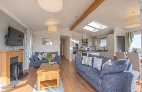 Lochwinnoch Cabin | Luxury family Beechwood lodge with hot tub