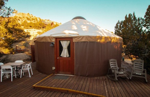 Escalante Resort | Luxury Glamping Yurt Resort Between National Parks with desert mountain views, close to hiking trails, slot canyons, off-roading and more!