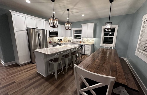 Mears House | Luxury house, covered patio, private fire pit patio. Pontoon rental available