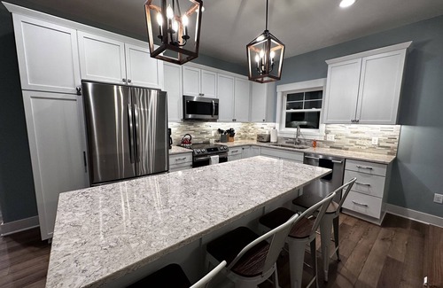Mears House | Luxury house, covered patio, private fire pit patio. Pontoon rental available