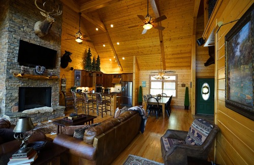 Mineral Bluff Cabin | LUXURY LODGE 375 FT ON TOCCOA RIVER! Hot Tub, Pool Table, Theatre Room, Firepits