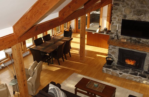 Memphremagog Regional County Municipality House | Luxury Private Property Directly On The Lake with small beach and wharf