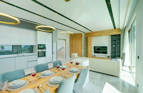 Kas Ski Chalet | Luxury sea view hillside villa with a pool, indoor jacuzzi.