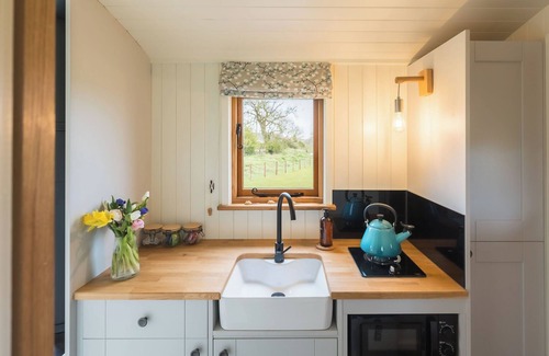 Menai Bridge Apartment | Luxury Shepherds Hut with hot tub, firepit and gas barbeque