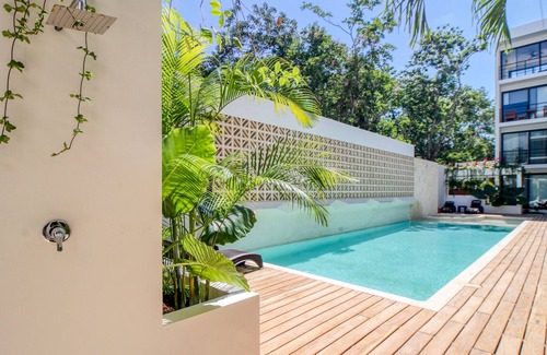 Villas Tulum Apartment | Luxury tropical apartment with balconies, hot tub, hammock, & AC - pool access