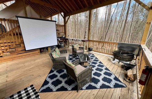 Traphill RV Rental | Magical Glamping Tent in the Woods near Stone Mountain State Park, North Carolina