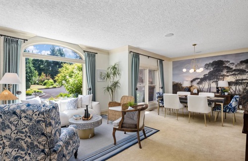 Meadow Glade House | Magnificent and Private Estate on Two Acres w/ Huge Manicured Yard, Covered Patio, Chef's Kitchen
